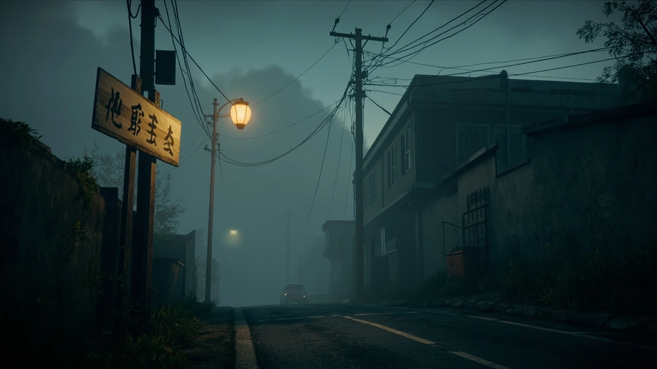 Silent Hill f walkthrough hero image with foggy Ebisuoka school corridor